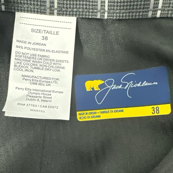 Jack Nicklaus New Gray Checked Golf Shorts UPF 50 Moisture Wicking men sz 38 - Picture 4 of 5